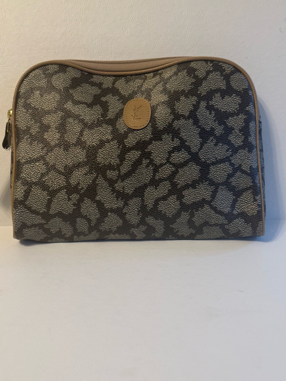 Yves Saint Laurent Leopard Print Cosmetic Pouch or Clutch